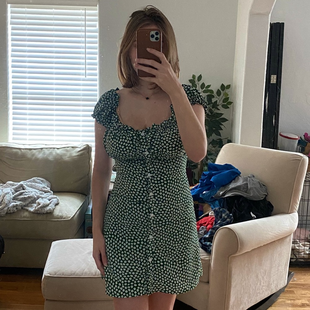 realisation par dupe green flower dress small